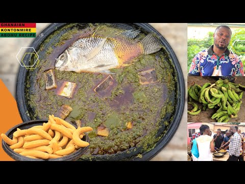 How To Cook The Authentic Ghanaian Kontonmire Abomu Recipe | The Delicious Local Stew & Plantain