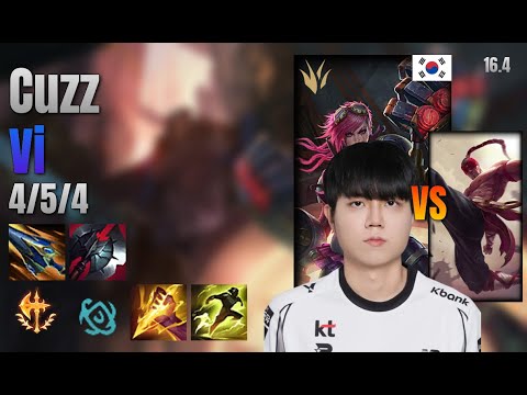 Cuzz Jungle Vi vs Lee Sin lol KR solo rank Full Game 16.4 | 커즈 바이 vs 리 신