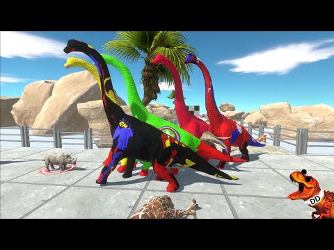 3 EPIC BATTLE BRACHIOSAURUS DEATH RUN - Animal Revolt Battle Simulator