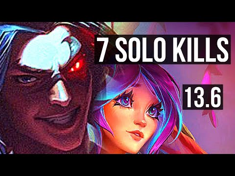 KAYN vs LILLIA (JNG) | 7 solo kills, 66% winrate, Legendary, 13/2/3, 800K mastery | KR Master | 13.6