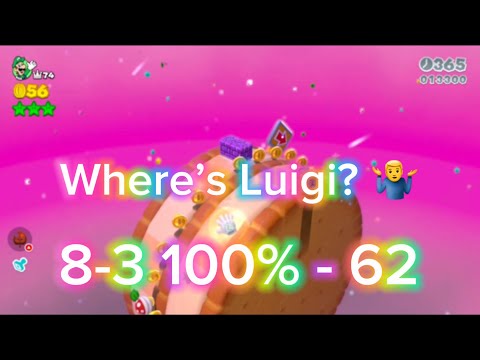 Super Mario 3D World (Switch) 8-3 100% Speedrun - Time: 62 (Former WR)