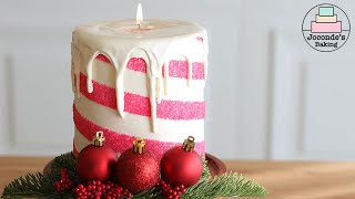 사선 그리기 힘들다. 사탕닮은 크리스마스 캔들 케이크 /Candle cake.