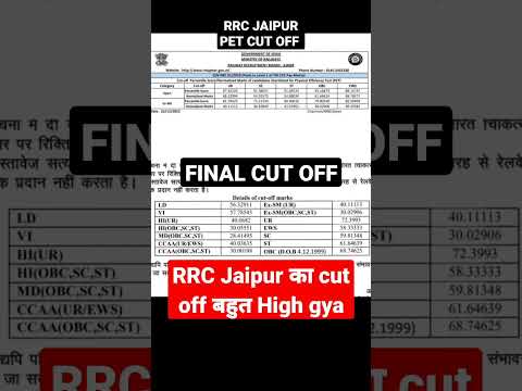 RRC JAIPUR FINAL CUT OFF / rrb group d final cut off 2023 #rrb #yogistudy