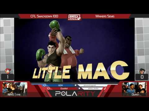 CFL Smackdown 100 WiiU - MVG dyr (Diddy Kong) vs Duffo (Little Mac) - Winners Semis