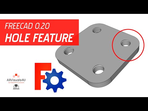🔩 FreeCAD 0.20 Hole Feature - Create Threads In FreeCAD - How To Model Threads