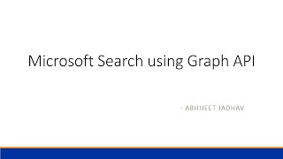 Microsoft Search using Graph API