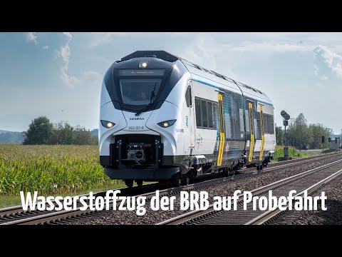 Siemens Wasserstoffzug (Mireo Plus H) der BRB auf Testfahrt zwischen Augsburg und Füssen