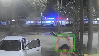 Surveillance video captures vandal breaking into Verizon store, stealing merchandise inside