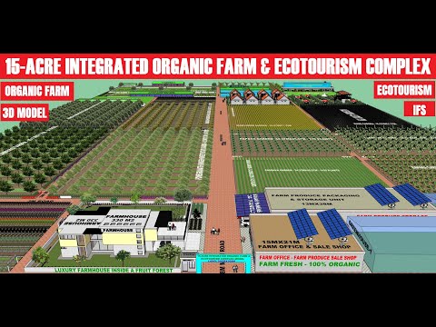 15 ACRE IINTEGRATED ORGANIC FARM & ECOTOURISM COMPLEX 3D MODEL ANIMATION #ifs #ecotourism #organic