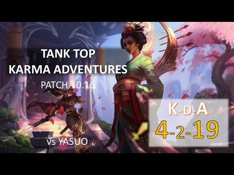 FIRST BLOOD FAIL & CARRIED BY BOTLANE? SUPPORT TANK KARMA TOP VS YASUO