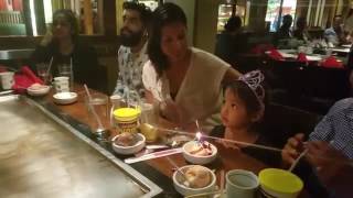 Benihana Crew Singing Happy Birthday to Luka