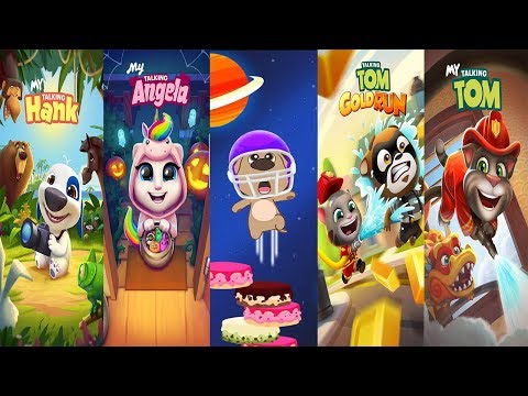 Talking Tom Gold Run - Talking Hank vs Talking Tom Cake Jump vs Talking Tom vs Talking Angela Gamepl