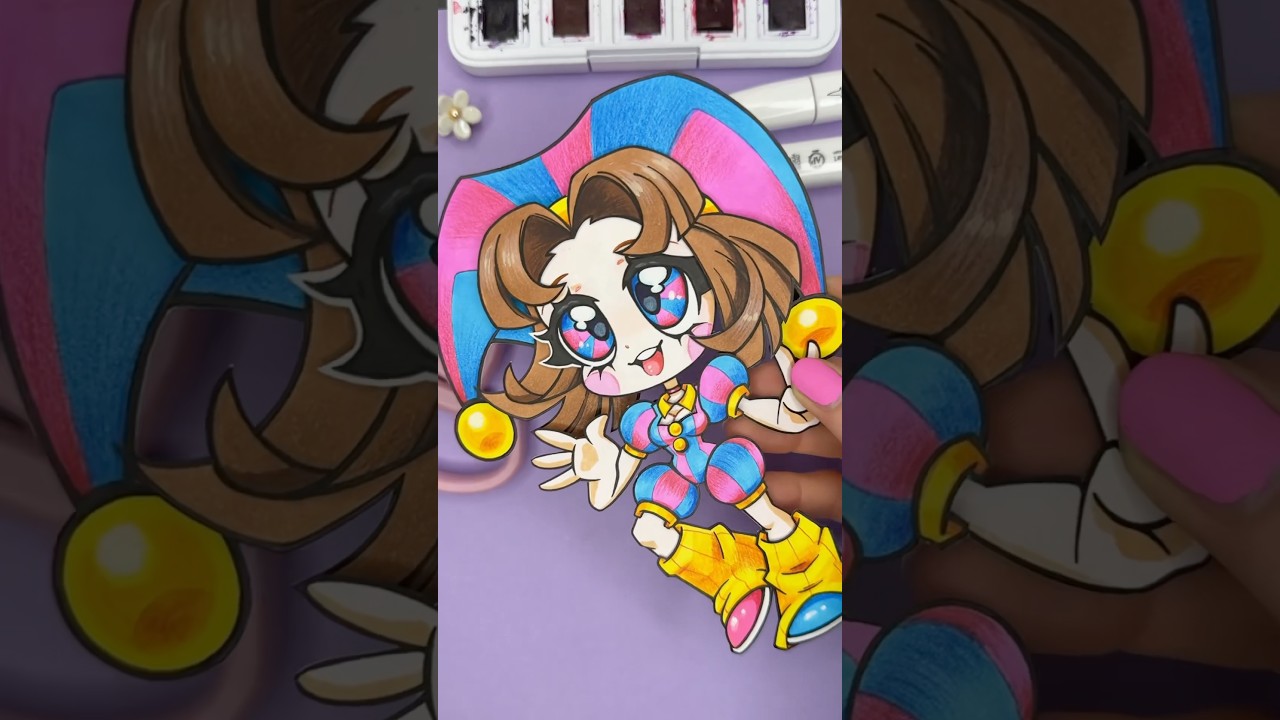 Pomni's Transformation😱 Pomni became an Anime Character🎀 Arty Pie🥧 #digitalcircus #paperdoll #fanart