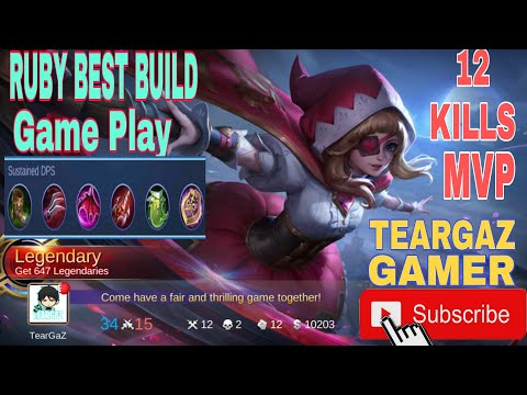 #MLBB #RUBY Ruby Best Build Offlane CC Fighter 12 Kills MVP
