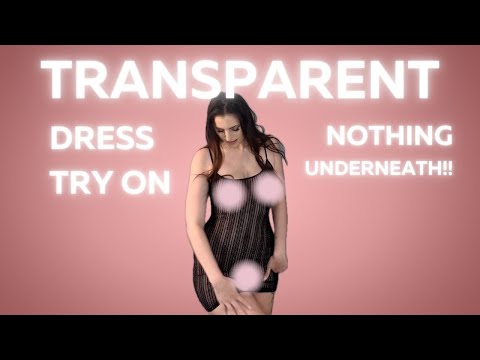 4k Transparent Mini Dress With Nothing Underneath!