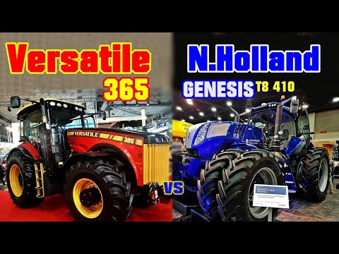 Versatile 365 VS N.Holland GENESIS T8 410 (400 hp VS 400 hp) - Size/Power Comparison