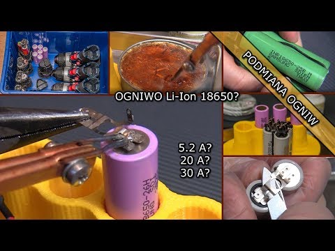 Wymiana ogniw w akumulatorze wkrętarki. Lutowanie ogniw Li-Ion 18650.