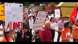 Protest against threatened privatisation of children's health services in Bristol