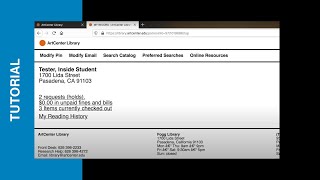 Accessing Your Library Account Tutorial