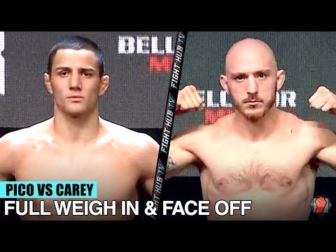 AARON PICO VS DANIEL CAREY - FULL WEIGH IN & FACE OFF VIDEO | BELLATOR 238