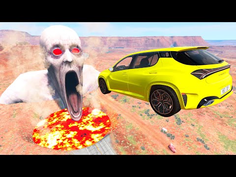 Escape From The Shy Guy (SCP-096) |  Car vs Giant Lava Pit | BeamNG Drive SCP096