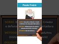 RÁPIDO RESUMO SOBRE PAULO FREIRE |PEDAGOGIA PARA CONCURSOS