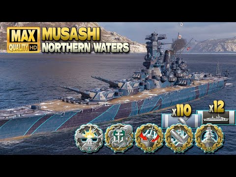 Battleship Musashi: Too strong on map Northern Waters - World of Warships
