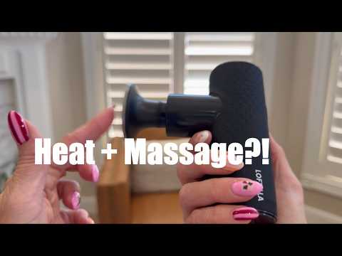 LOFTILLA Mini Massage Gun with Heat - Powerful Deep Tissue Massager, Portable Pocket-Sized Percussion Massager Gun for Muscle Relaxation, 4 Massage Heads, Gift for Men Women, Black video review thumbnail