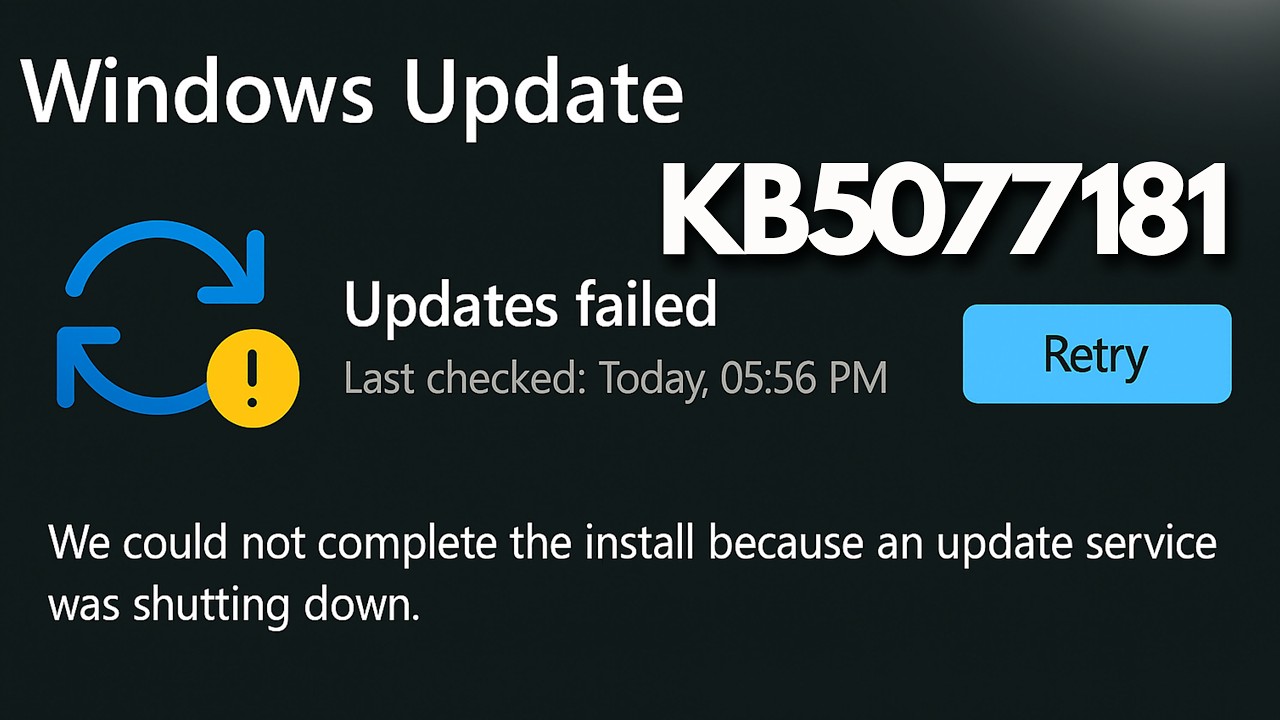 Windows 11 Update KB5077181 Error We Could Not Complete Install Update Service Was Shutting Down FIX
