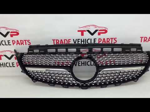 Fits Mercedes E Class W213 S213 C238 A238 2016-2020 Front Bumper Grille Sport Gloss Black With Chrome Trim & Pins video