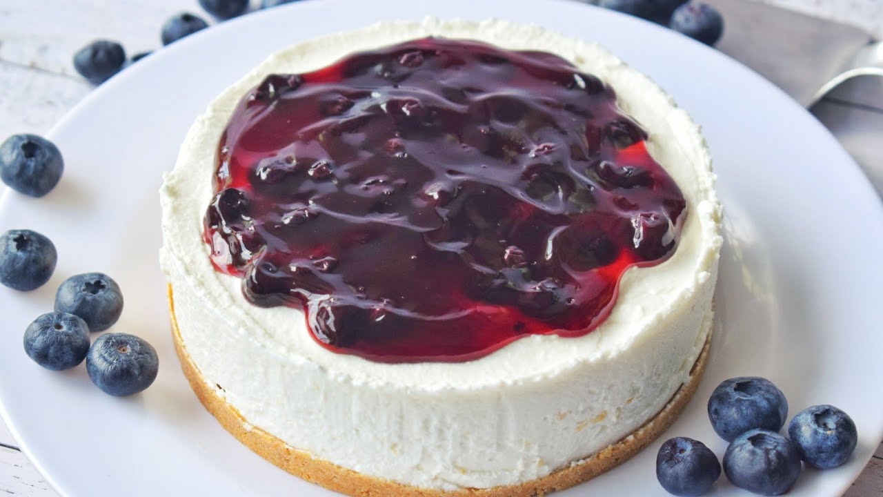 No Bake Blueberry Cheesecake Without Gelatin | Eggless No Bake Blueberry Cheesecake
