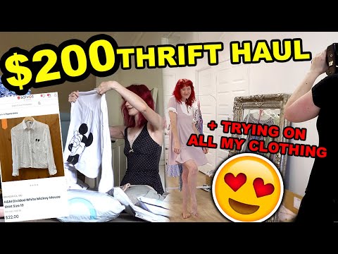 200 美元 THRIFT SHOPPING 服裝試穿包 + 試穿我所有要出售的服裝 | THRIFTMAS 第 4 天 ($200 THRIFT SHOPPING CLOTHING TRY ON HAUL + Trying On All My Clothing to Sell | THRIFTMAS DAY 4)