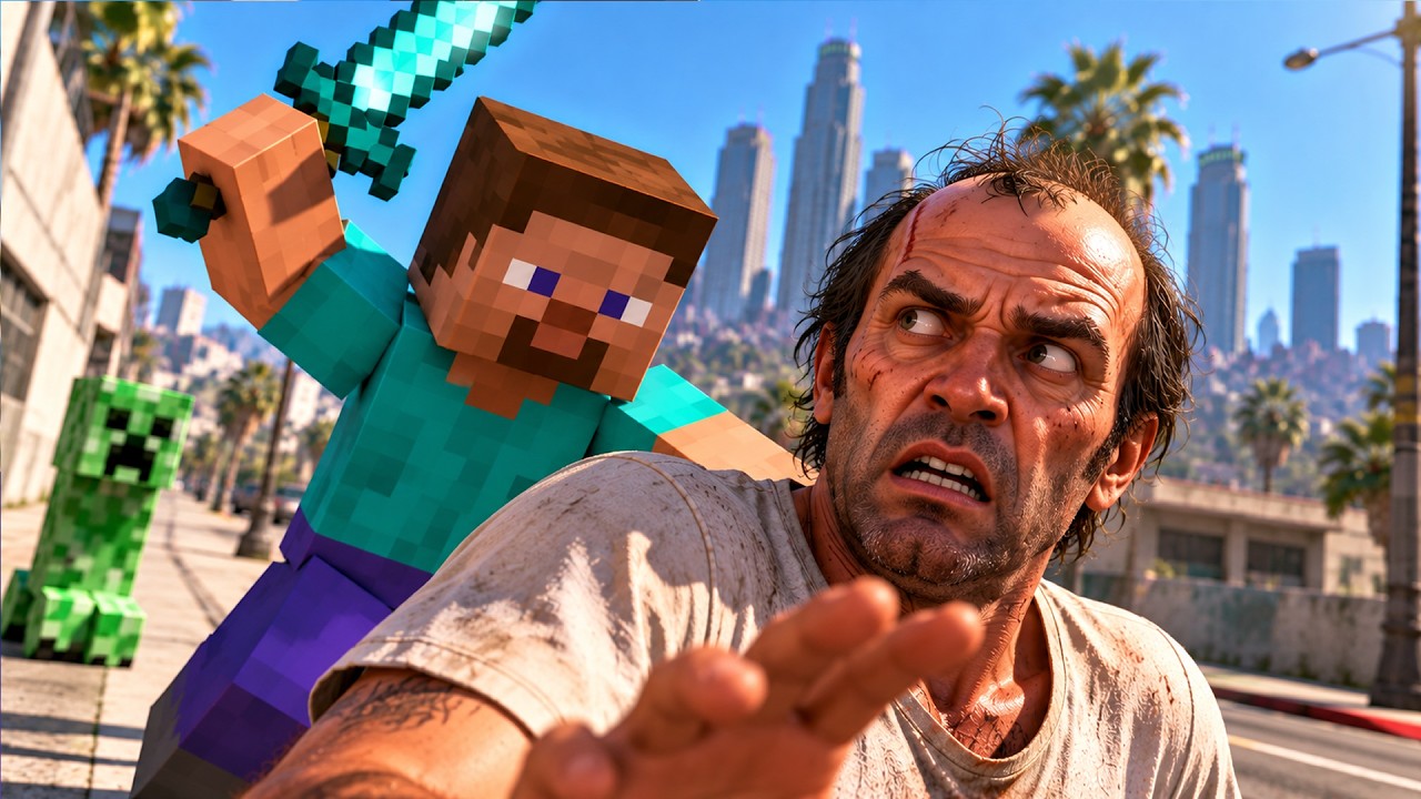 FUSIONE GTA V y MINECRAFT en un SOLO JUEGO