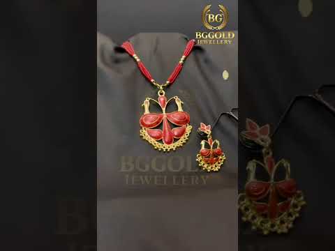 Copper assamese traditional loka paro jewellery set
