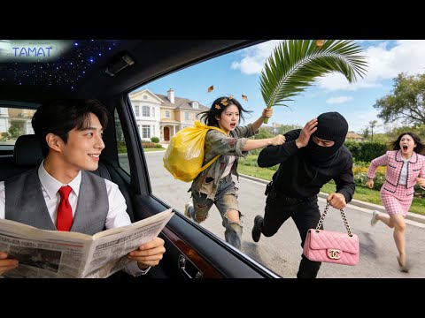 CEO dingin 20 tahun tak pernah tersenyum—hingga lihat gadis pengemis usir pencuri pakai daun palem!