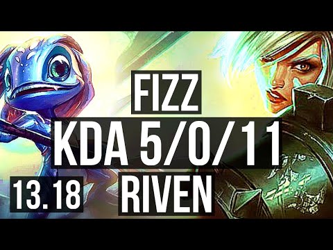 FIZZ vs RIVEN (MID) | 5/0/11, 65% winrate | JP Diamond | 13.18