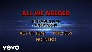 Craig David - All We Needed (Karaoke)