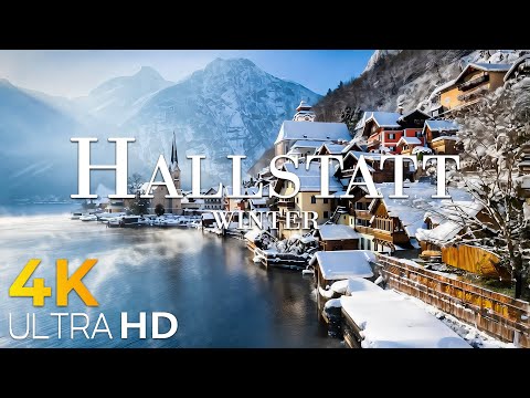 Hallstatt 4K ❄️ Winter Fairytale Village – Snowy Alps, Peaceful Lakes & Cinematic Relaxation