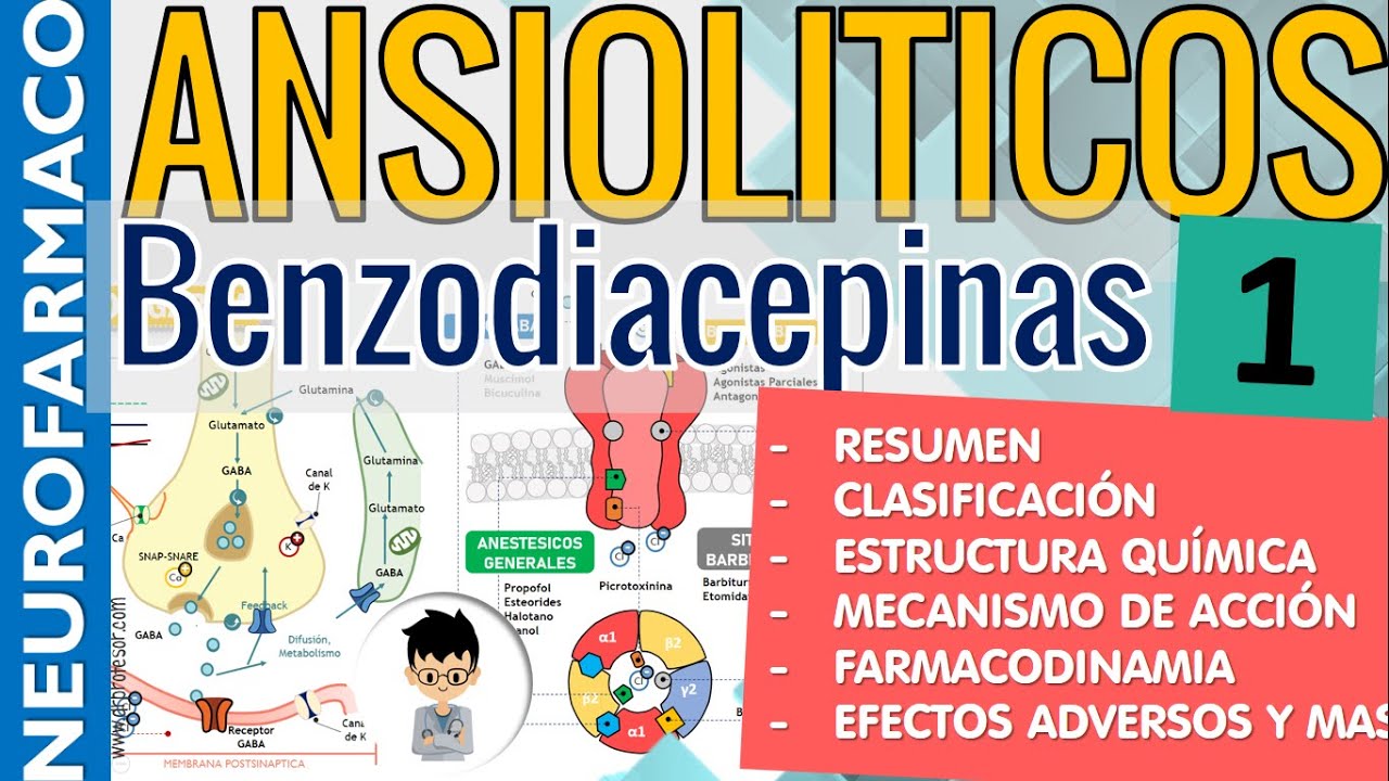BENZODIACEPINAS, RESUMEN, MECANISMO DE ACCION, CLASIFICACION, Ansiolíticos,  Neuro-Farmacología |1
