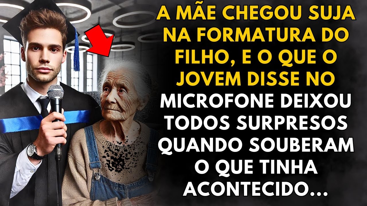 A mãe chegou suja na formatura do filho e o que o jovem disse no microfone deixou todos surpresos...