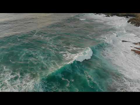 Drone footage of solid waves at Zambujeria Do Mar