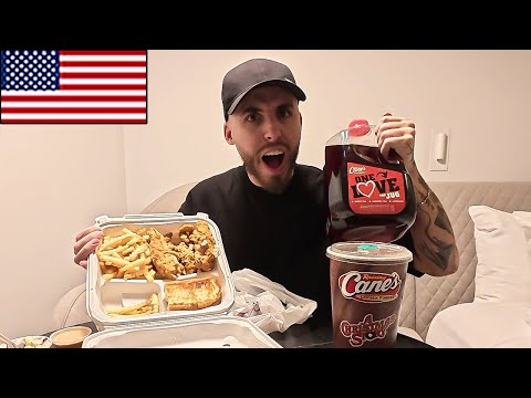 British Guy tries Raising Canes in America for the first time!