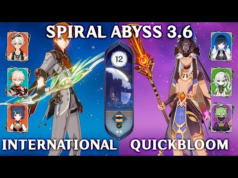 Spiral Abyss 3.6 Floor 12 (9 Stars). Childe c0 International and Cyno c6 Quickbloom. Genshin Impact
