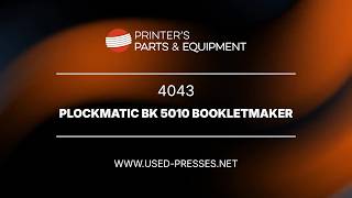 Plockmatic BK 5010 Bookletmaker video
