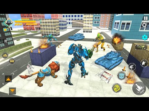 Lion Tank Robot Car Multiple Transformation Game Mission # 1 - Android Gameplay