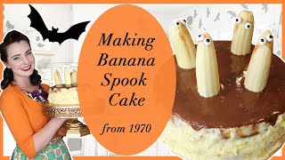 Banana Spook Cake from 1970 - Vintage Cooking Adventures with Miss MonMon