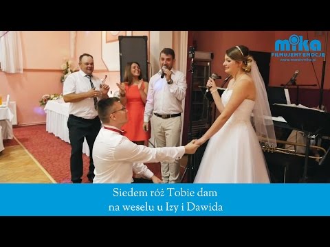 "Siedem róż Tobie dam" na weselu Izy i Dawida w restauracji U Ruthy