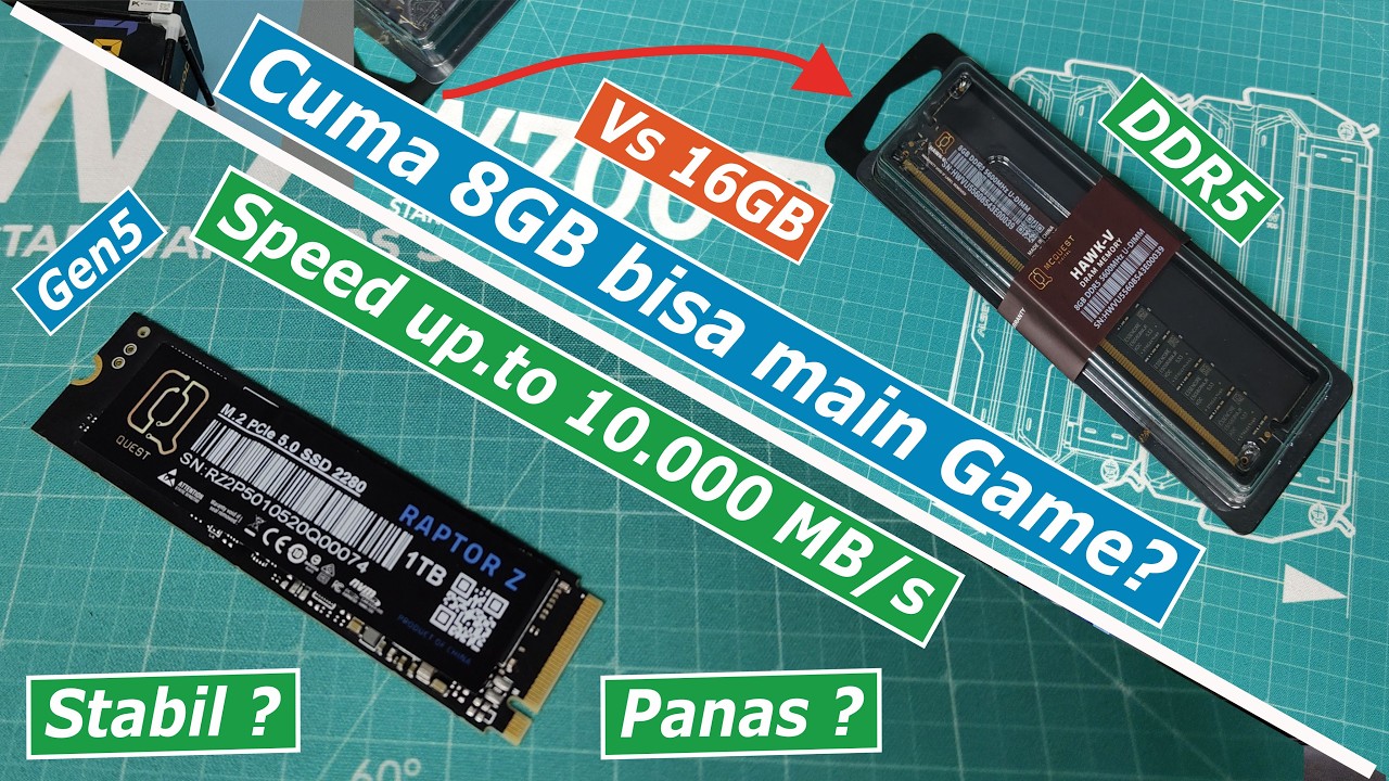 Review NVME McQuest Raptor Z Gen5 1TB & RAM McQuest HAWK V DDR5 5600MHz Baguskah?