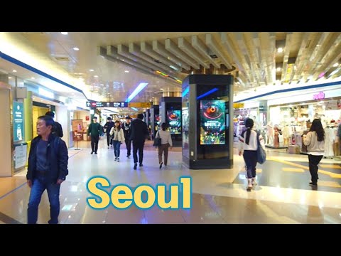 Viagem à cidade de Seul - Estação Gangnam ~ Caminhada na Estação Shinnonhyeon, passeio a pé, shopping center subterrâneo da Estação Gangnam [Gangnam-gu 3] Aqui está um lugar em Seul para refrescar a cabeça, caminhar na linha LAN [4K] 3(3)-27