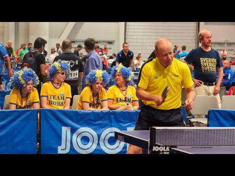 2018 World Veteran Championships Table Tennis - Singles Quarterfinals - Table 10